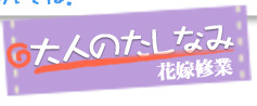 大人のたしなみ花嫁修業